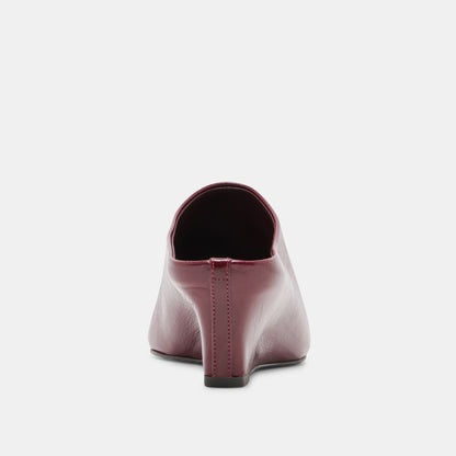HILAH MULES OXBLOOD CRINKLE PATENT