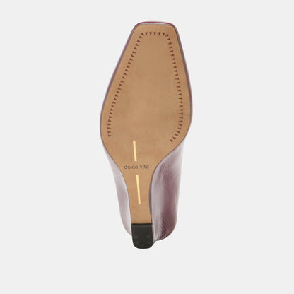 HILAH MULES OXBLOOD CRINKLE PATENT
