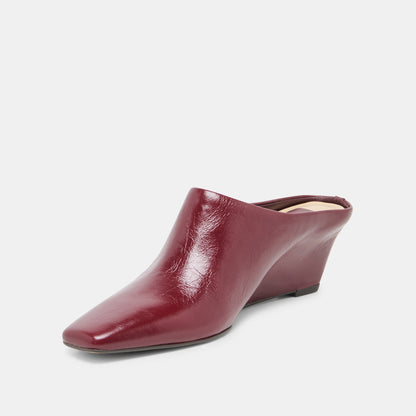 HILAH MULES OXBLOOD CRINKLE PATENT