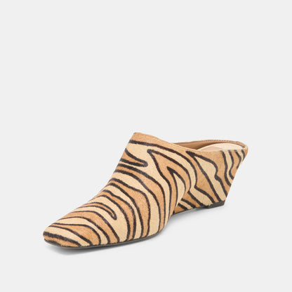 HILAH MULES TIGER CALF HAIR