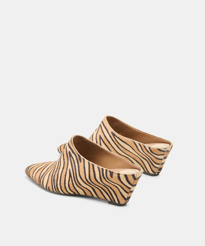 HILAH MULES TIGER CALF HAIR