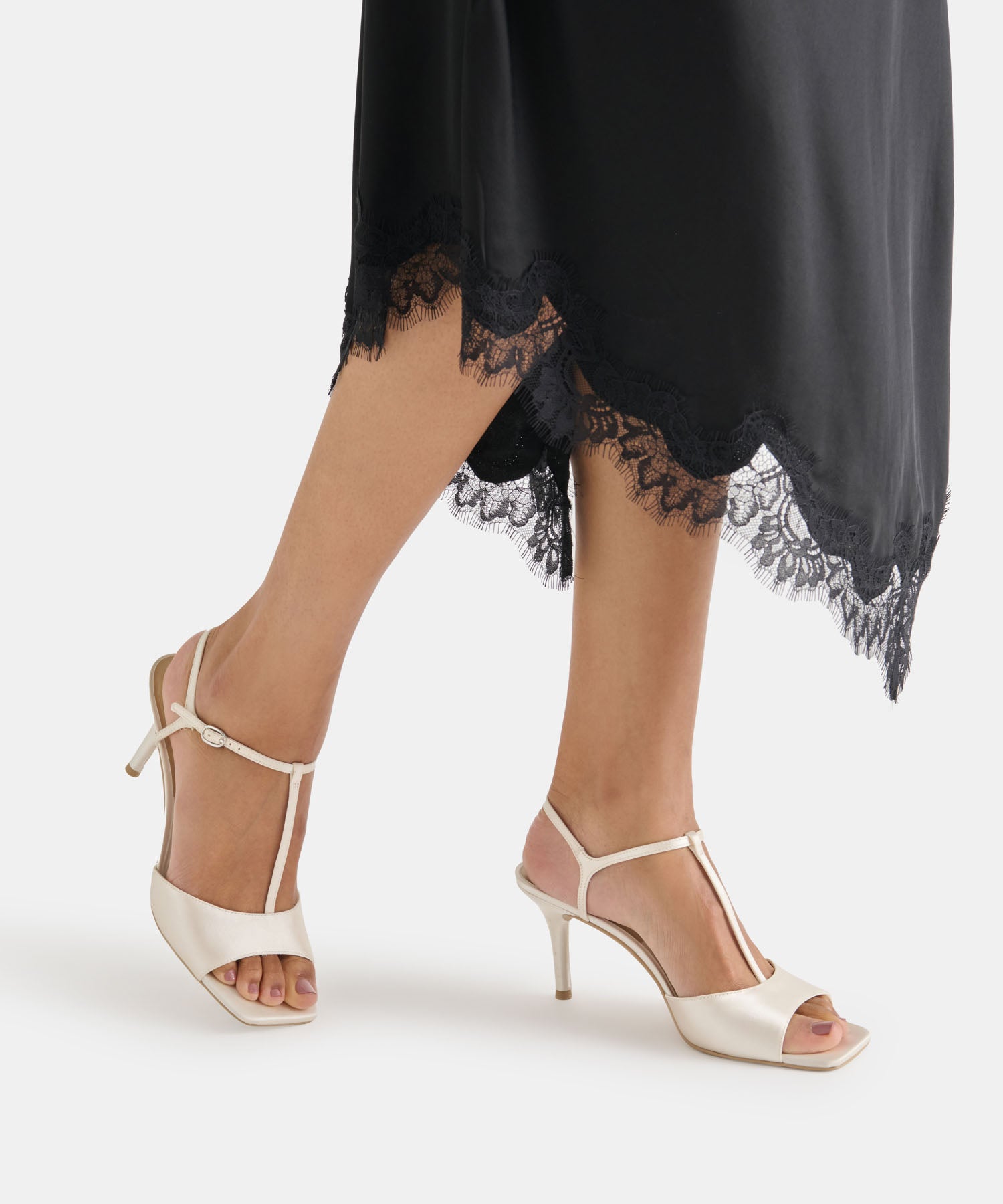 HILERY HEELS OFF WHITE SATIN - view 2