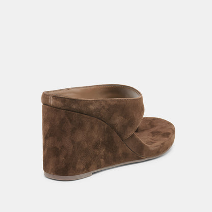 HINNA WEDGES DK BROWN SUEDE