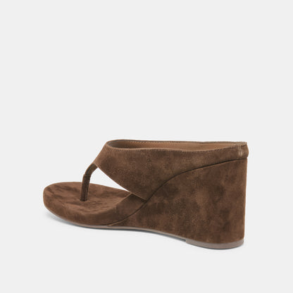 HINNA WEDGES DK BROWN SUEDE