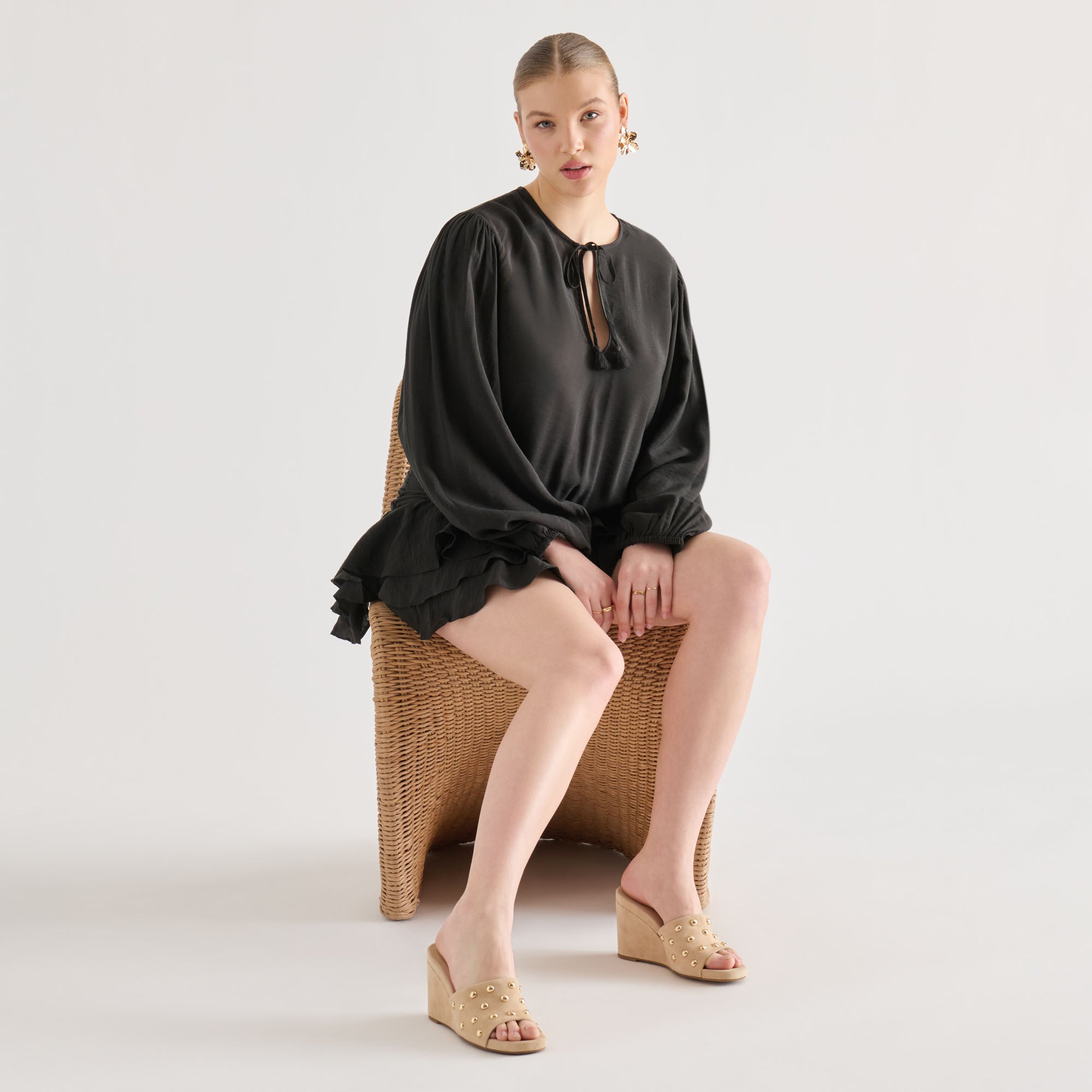 HOLTA STUD WEDGES CAMEL SUEDE - view 8
