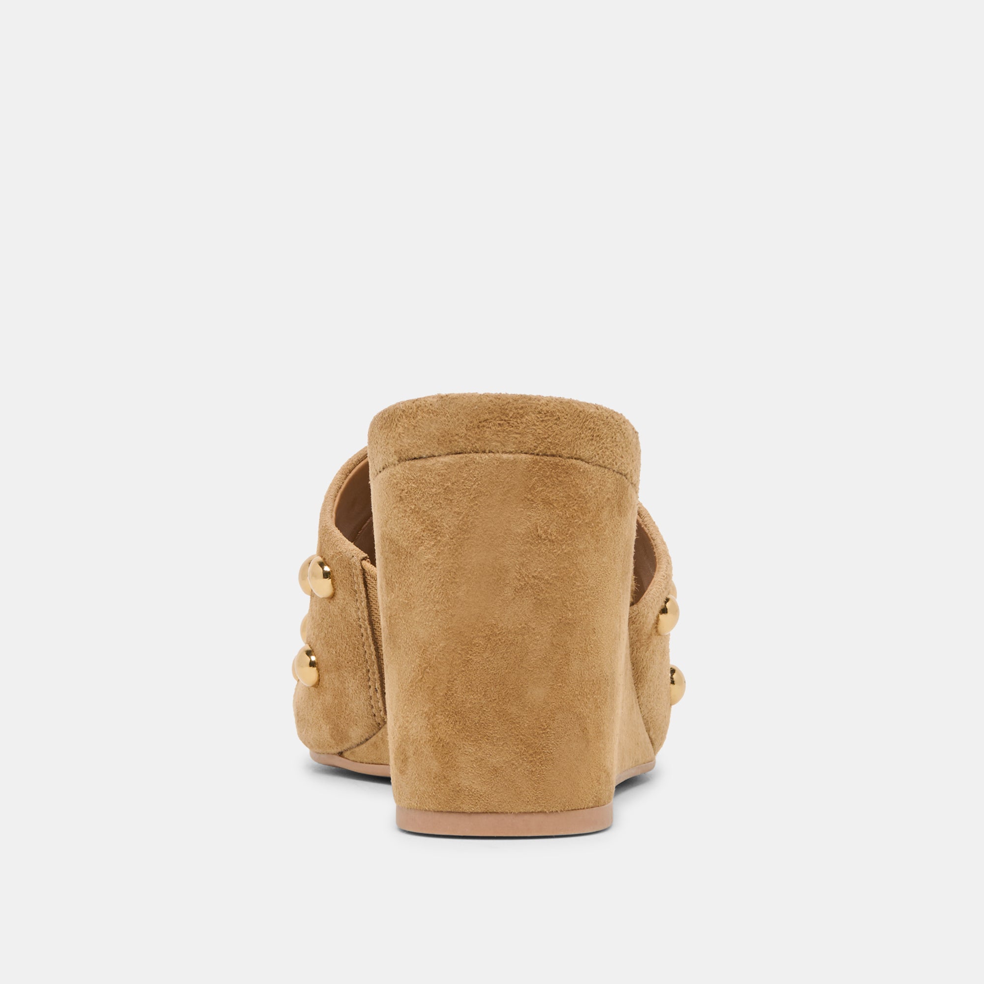 HOLTA STUD WEDGES LT BROWN SUEDE