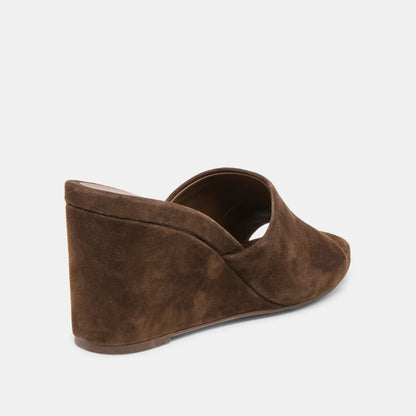 HOLTA WEDGES DK BROWN SUEDE