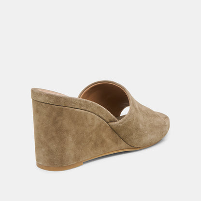 HOLTA WEDGES OLIVE SUEDE