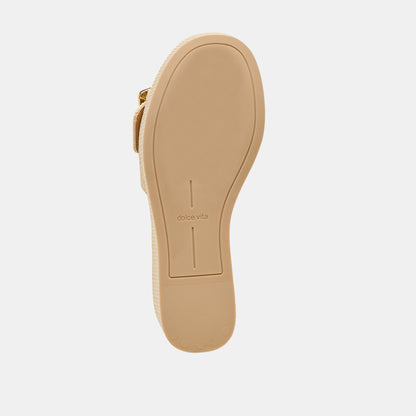 JILIAN WIDE WEDGES LT NATURAL RAFFIA