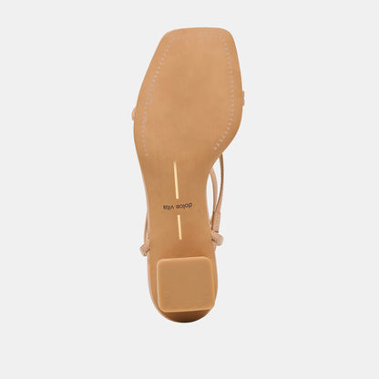 KARLOS WIDE SANDALS LT TAN LEATHER