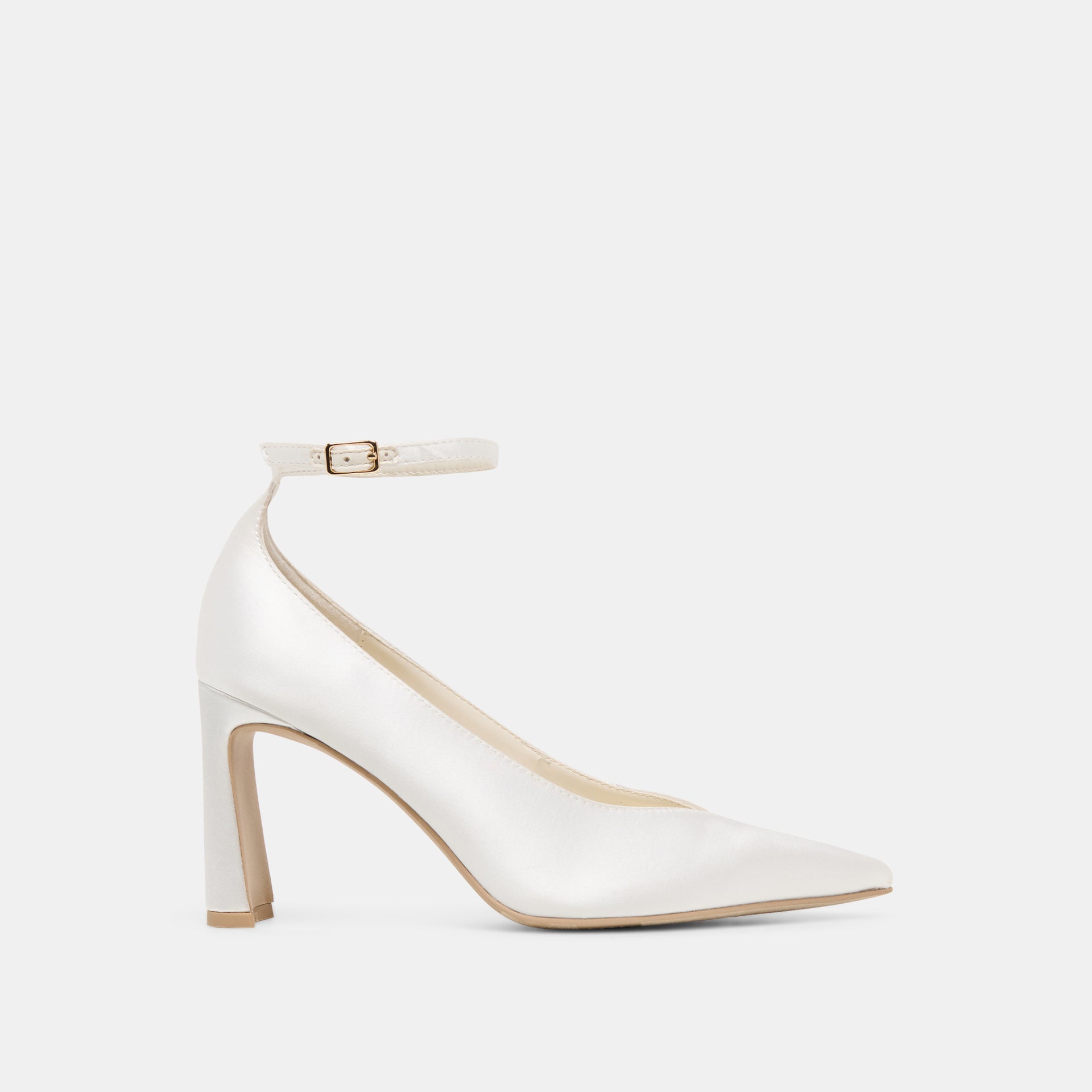 closed toe trendy white heels