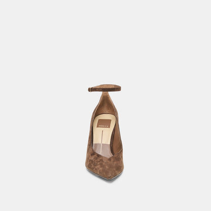 KARSIN HEELS DK BROWN SUEDE