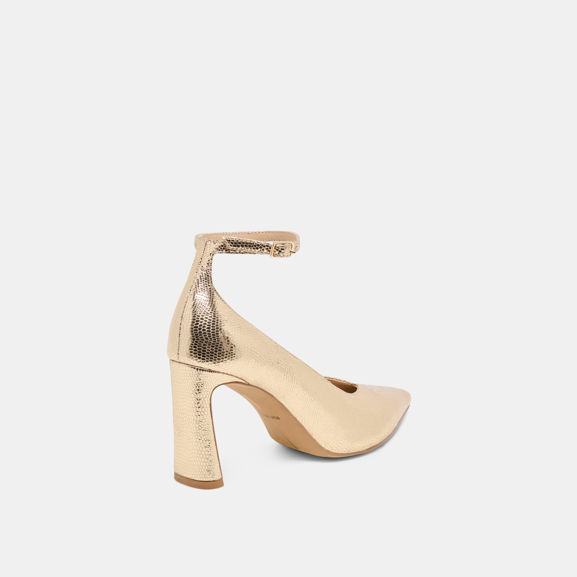 KARSIN HEELS GOLD EMBOSSED LEATHER - view 3