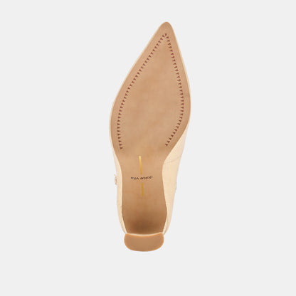 KARSIN HEELS GOLD EMBOSSED LEATHER