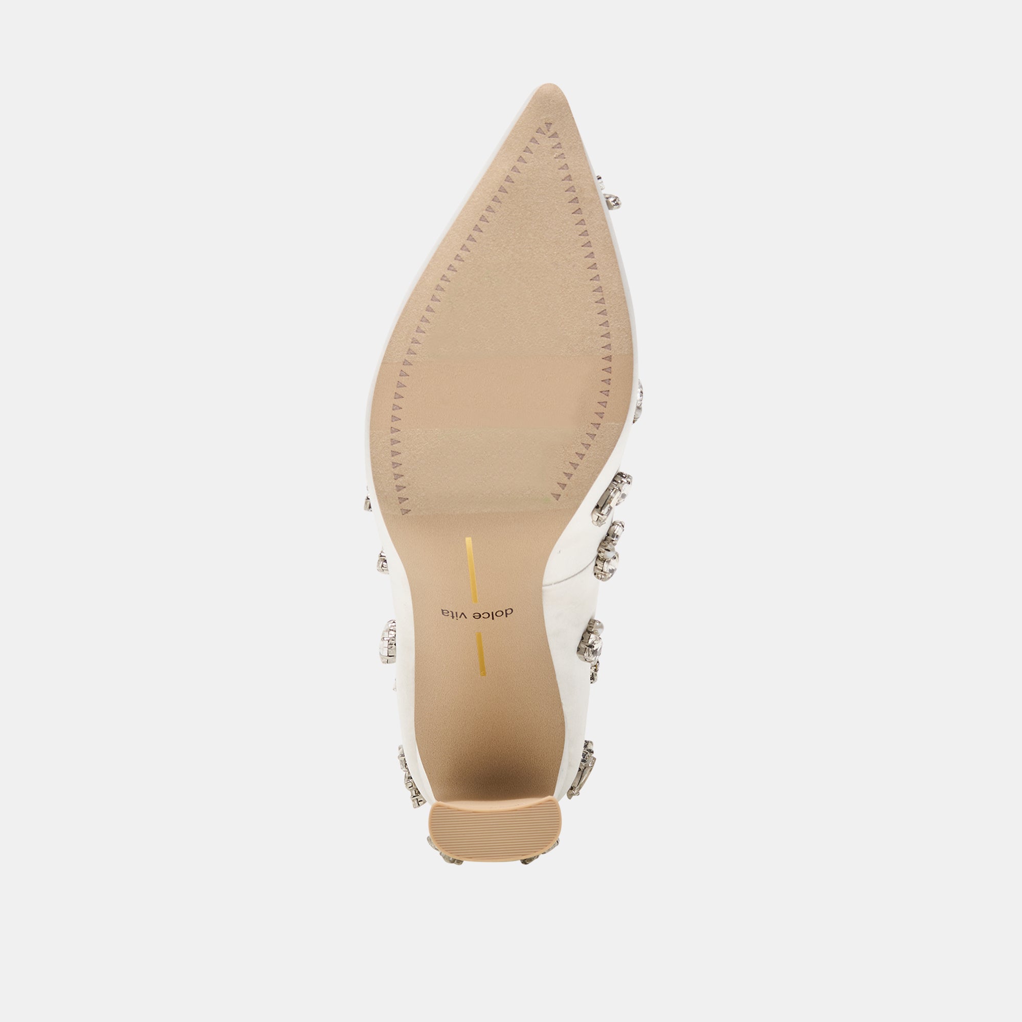 KAYNA RHINESTONE HEELS WHITE SATIN - view 9
