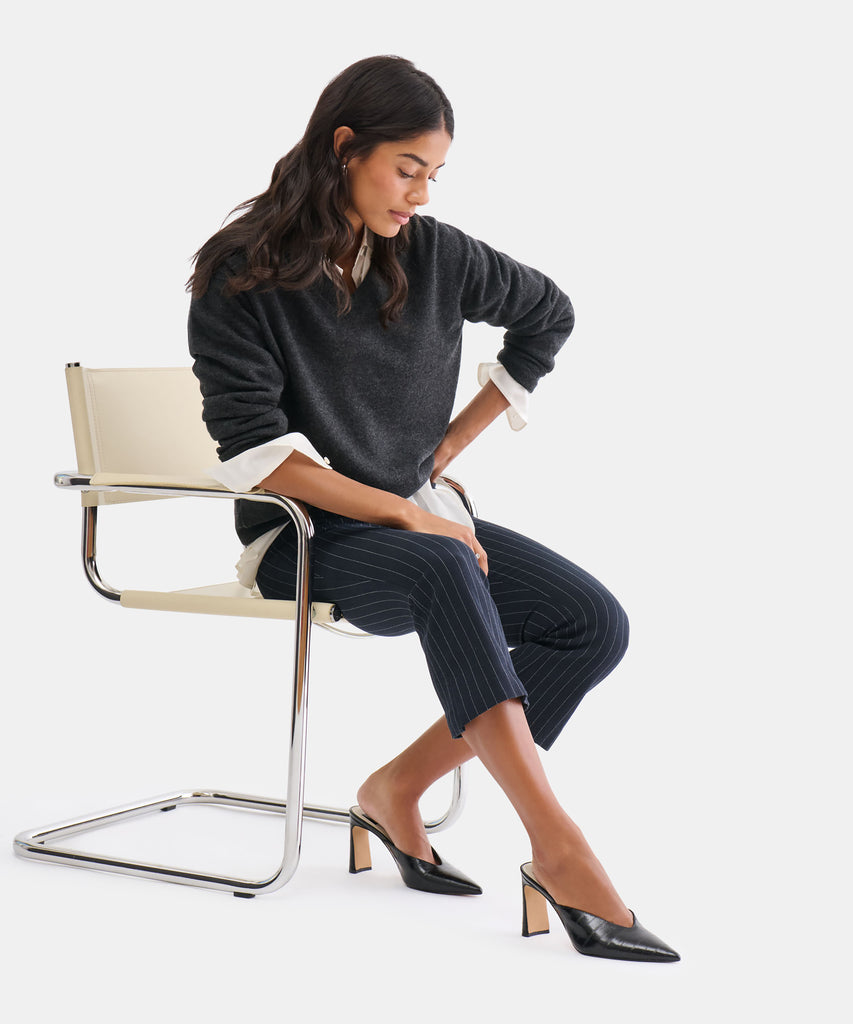 KENTIN HEELS NOIR EMBOSSED LEATHER