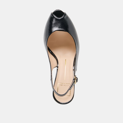 KOLA WEDGES NOIR LEATHER