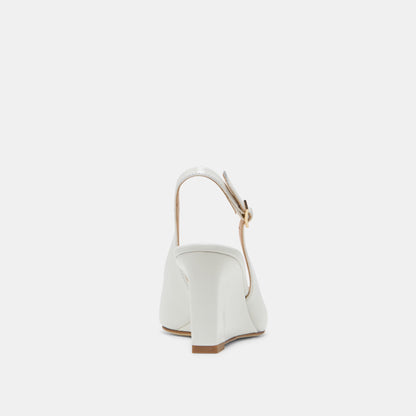 KOLA WEDGES WHITE LEATHER