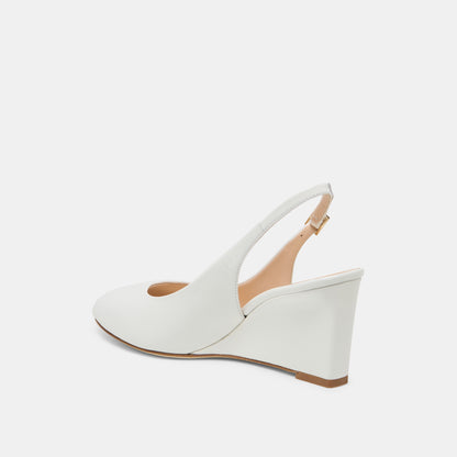 KOLA WEDGES WHITE LEATHER