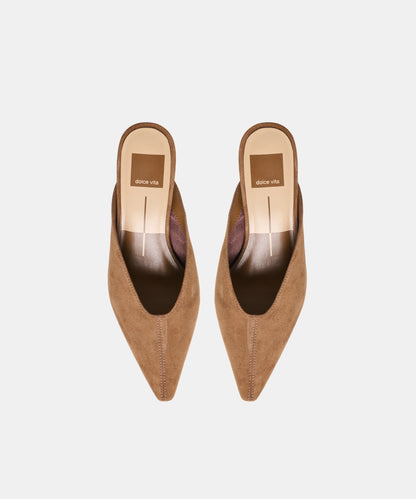 LAVINA MULES COCOA SUEDE