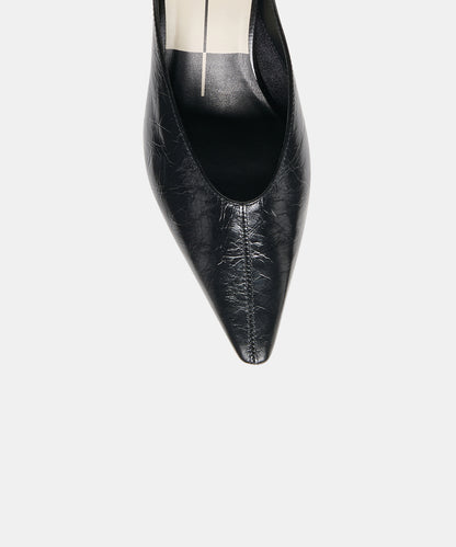 LAVINA MULES MIDNIGHT CRINKLE PATENT
