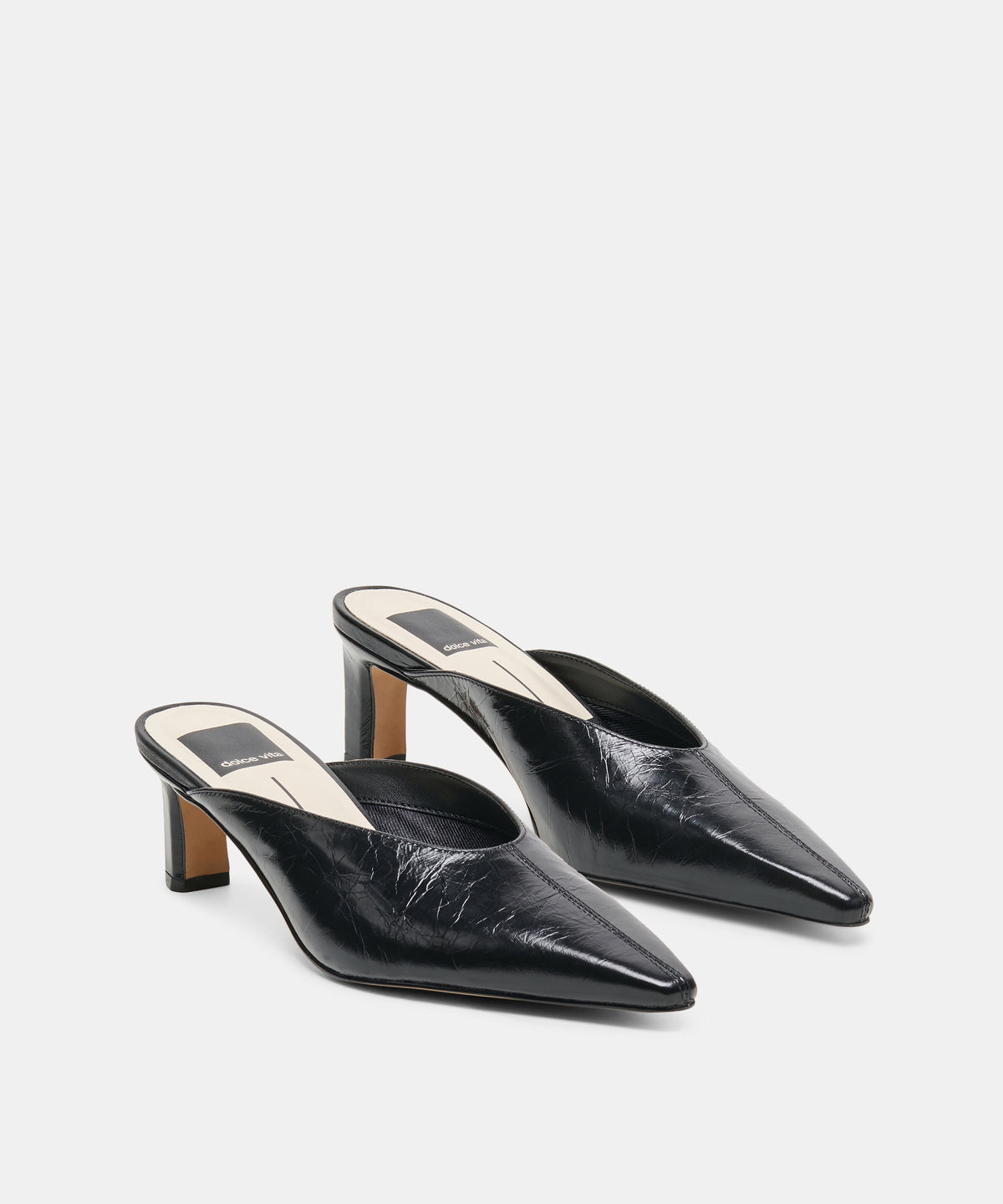LAVINA MULES MIDNIGHT CRINKLE PATENT - view 2