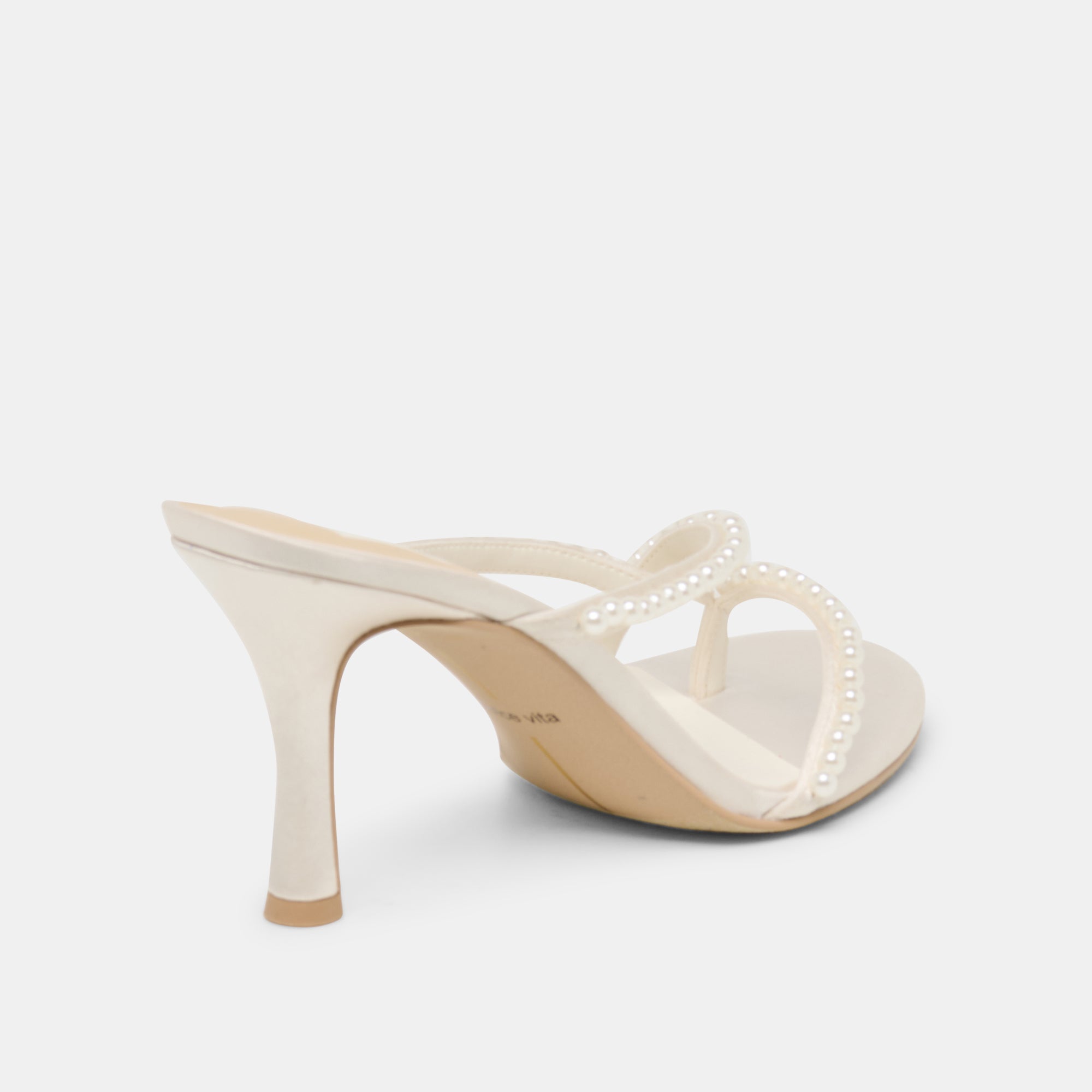 LIANO PEARL HEELS OFF WHITE SATIN - view 5