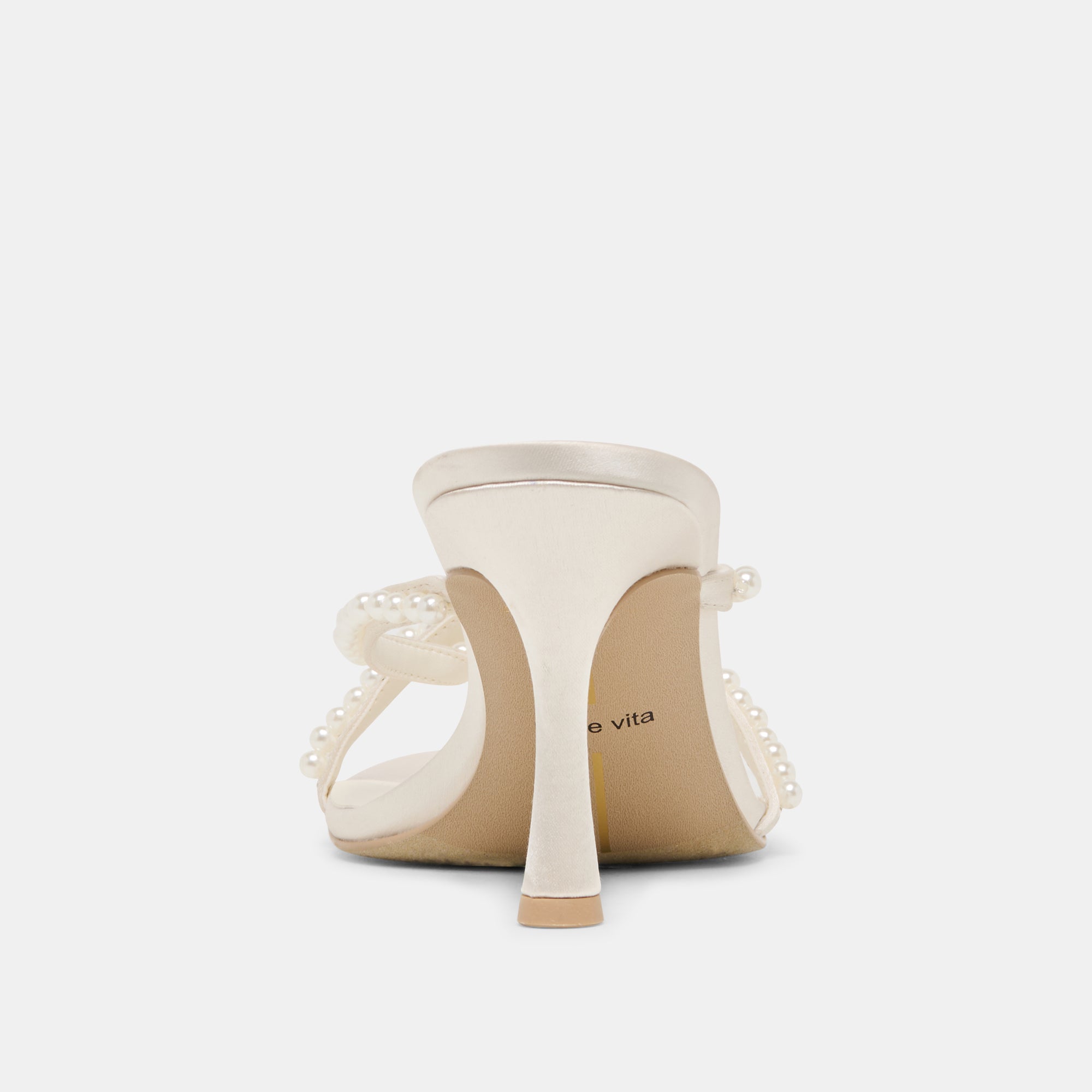 LIANO PEARL HEELS OFF WHITE SATIN - view 11