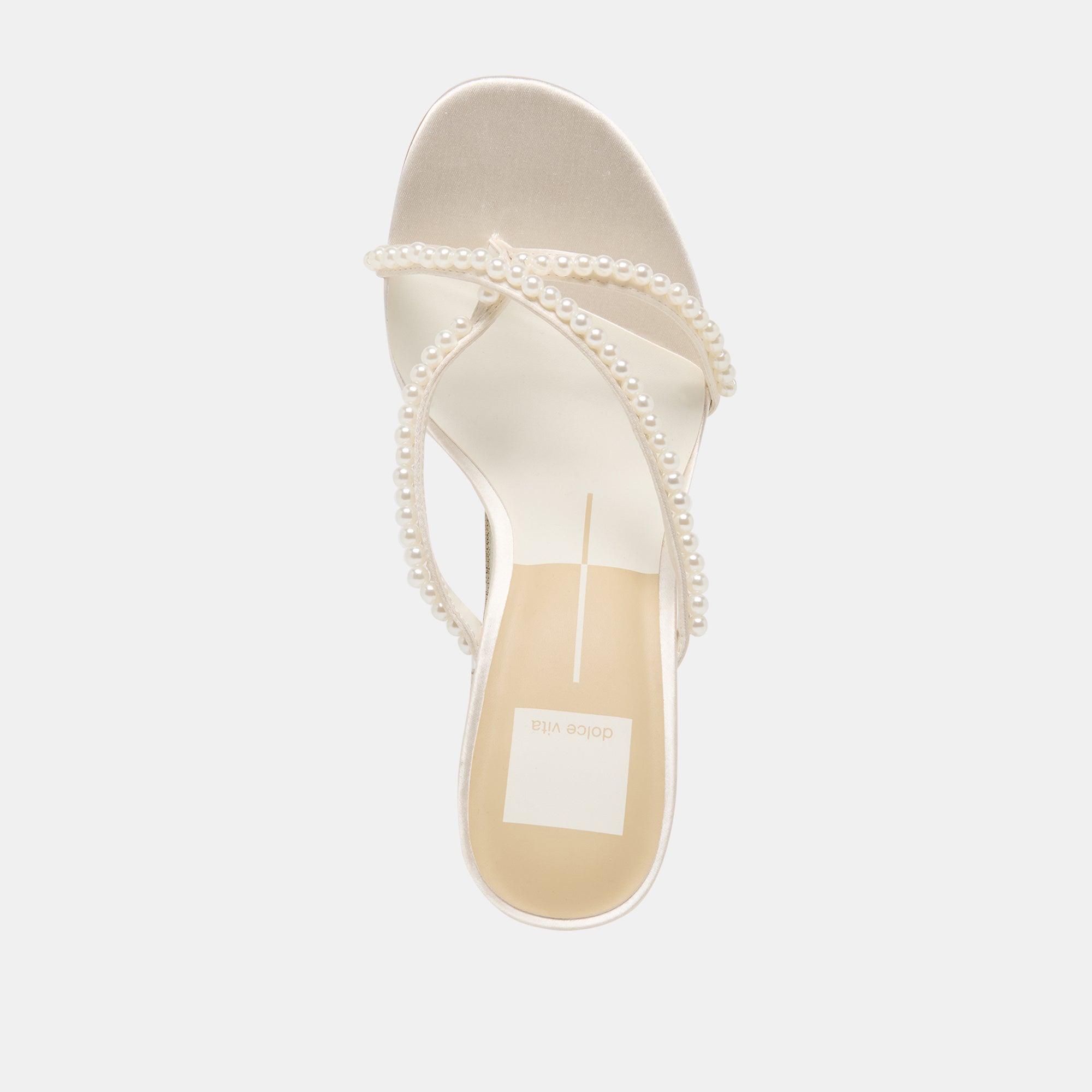 LIANO PEARL HEELS OFF WHITE SATIN - view 12