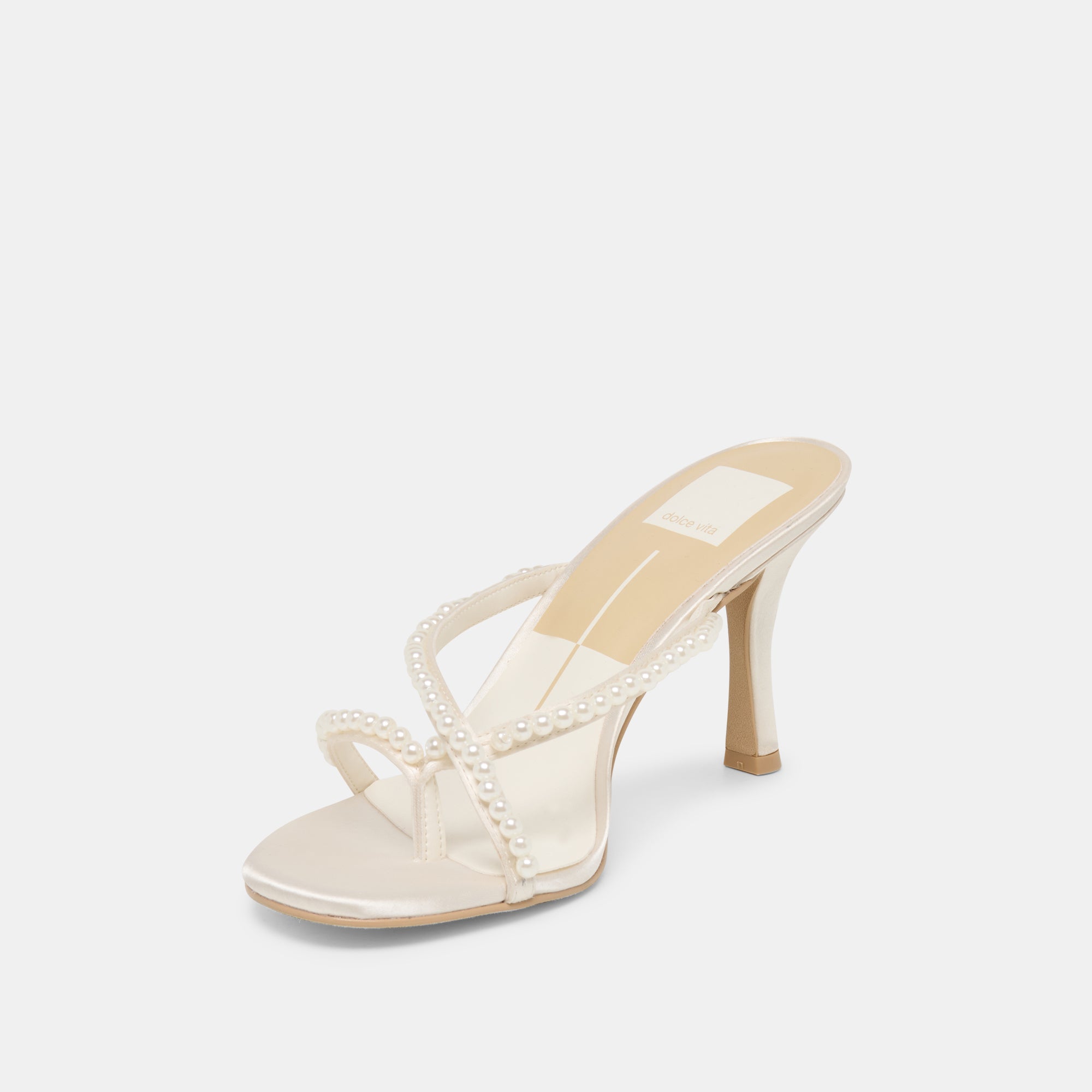 LIANO PEARL HEELS OFF WHITE SATIN - view 7