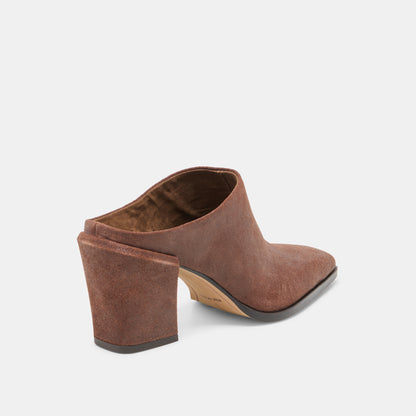 LINDI MULES COFFEE SUEDE
