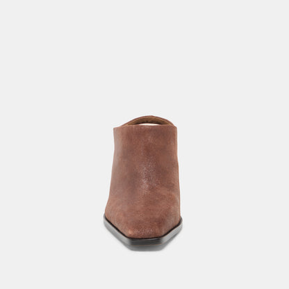 LINDI MULES COFFEE SUEDE