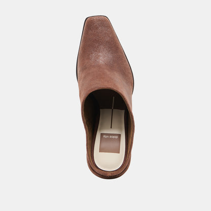 LINDI MULES COFFEE SUEDE
