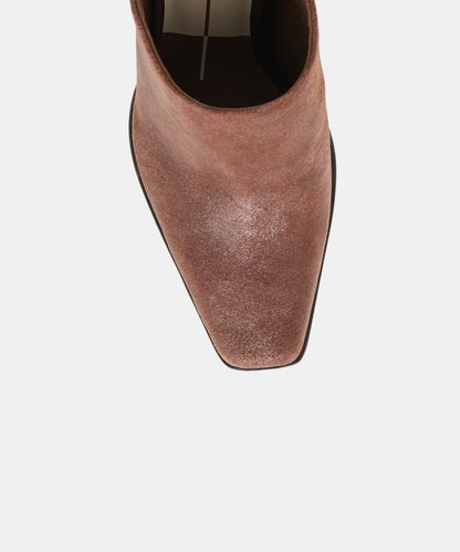 LINDI MULES COFFEE SUEDE
