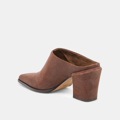 LINDI MULES COFFEE SUEDE