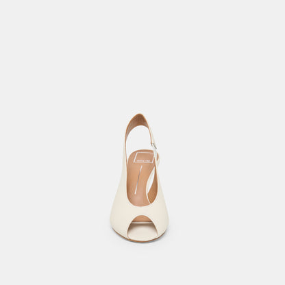 MADOW HEELS OFF WHITE LEATHER