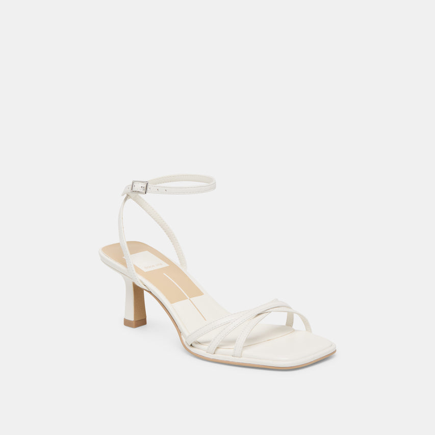 MANJI HEELS TRUE WHITE LEATHER
