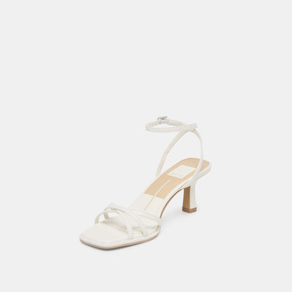 MANJI HEELS TRUE WHITE LEATHER