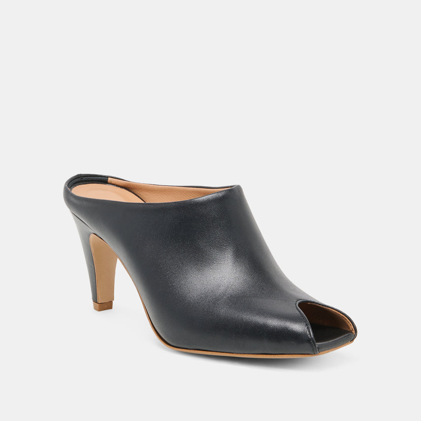 MERY HEELS BLACK LEATHER