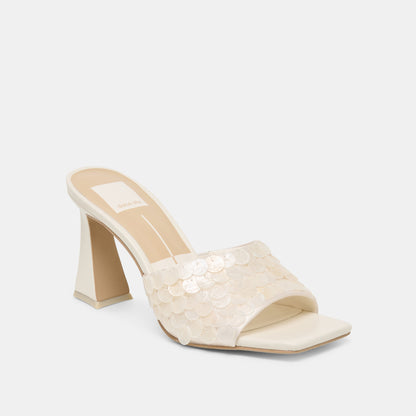 NANDY CONFETTI HEELS IVORY SEQUIN