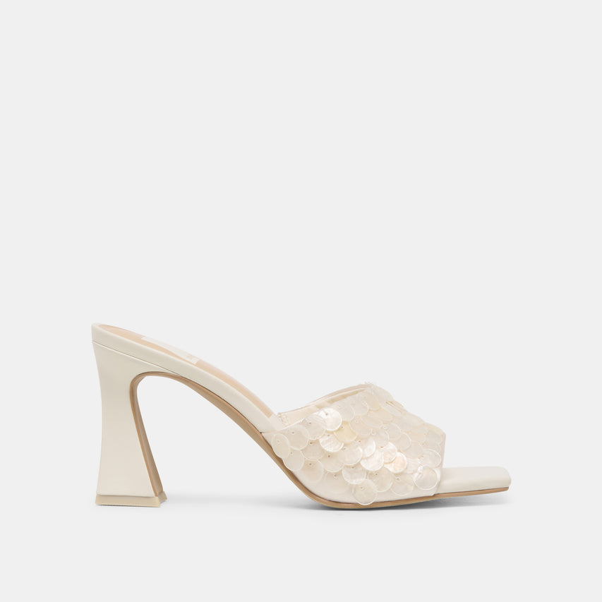 Nandy Confetti Ivory Sequin Heels | Dolce Vita