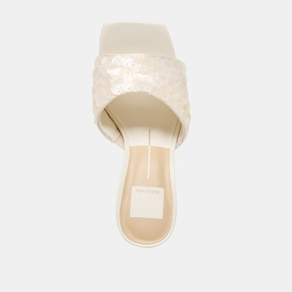 NANDY CONFETTI HEELS IVORY SEQUIN