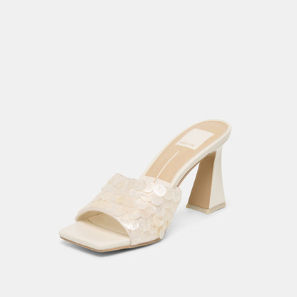 NANDY CONFETTI HEELS IVORY SEQUIN