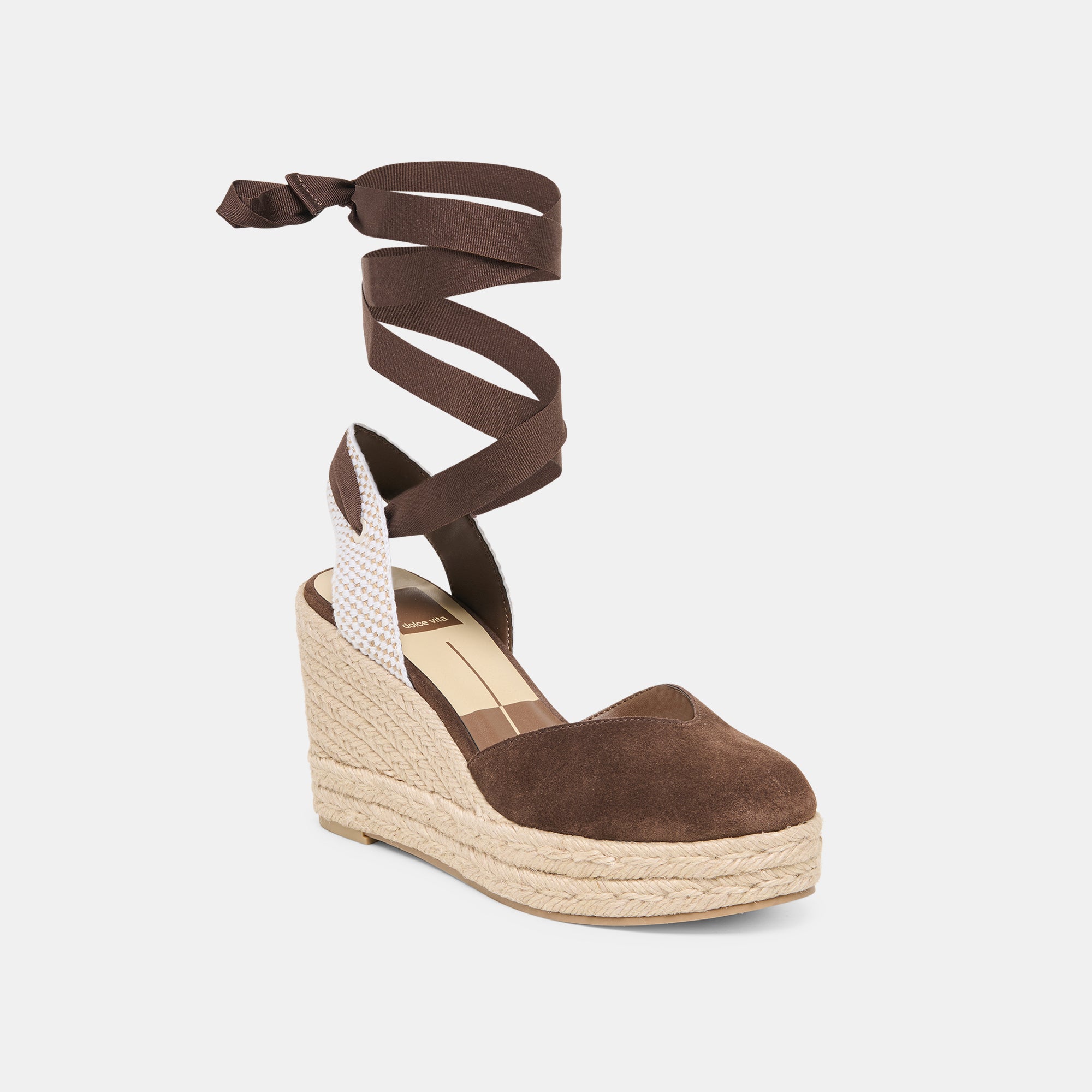NOURA WEDGES DK BROWN SUEDE - view 3