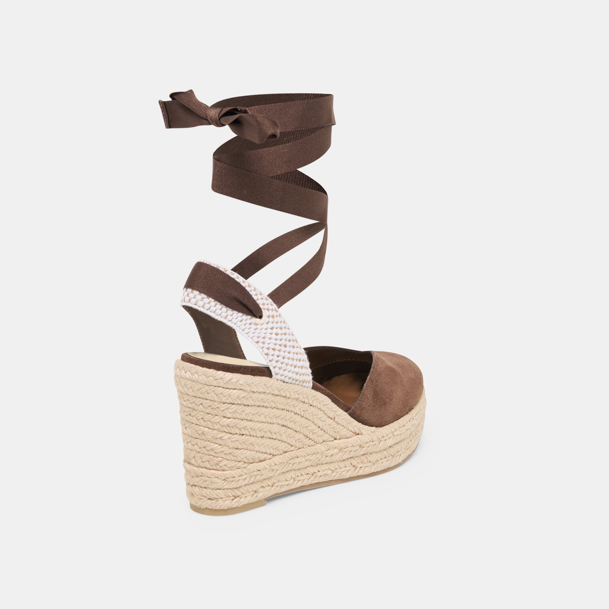NOURA WEDGES DK BROWN SUEDE - view 4