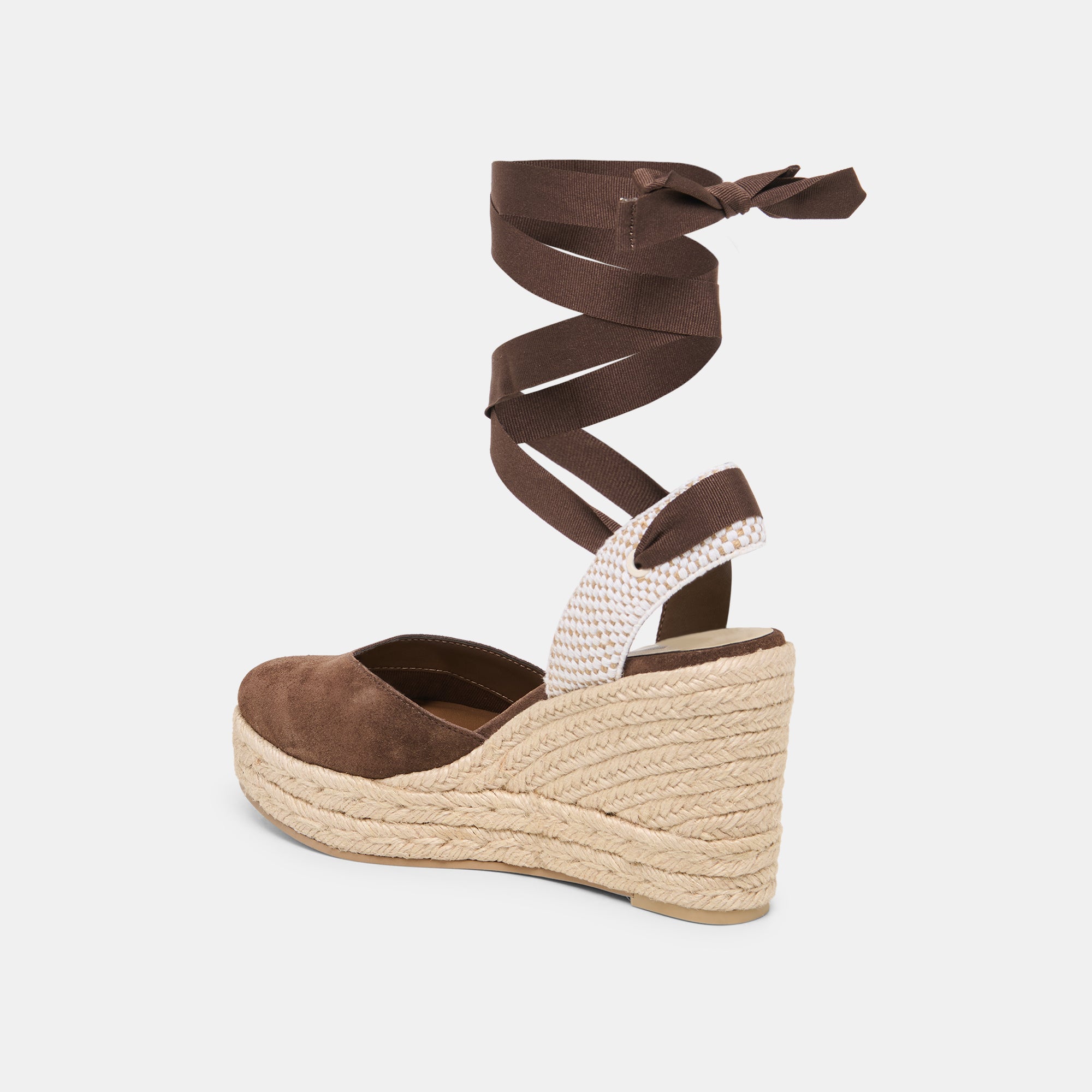 NOURA WEDGES DK BROWN SUEDE - view 6
