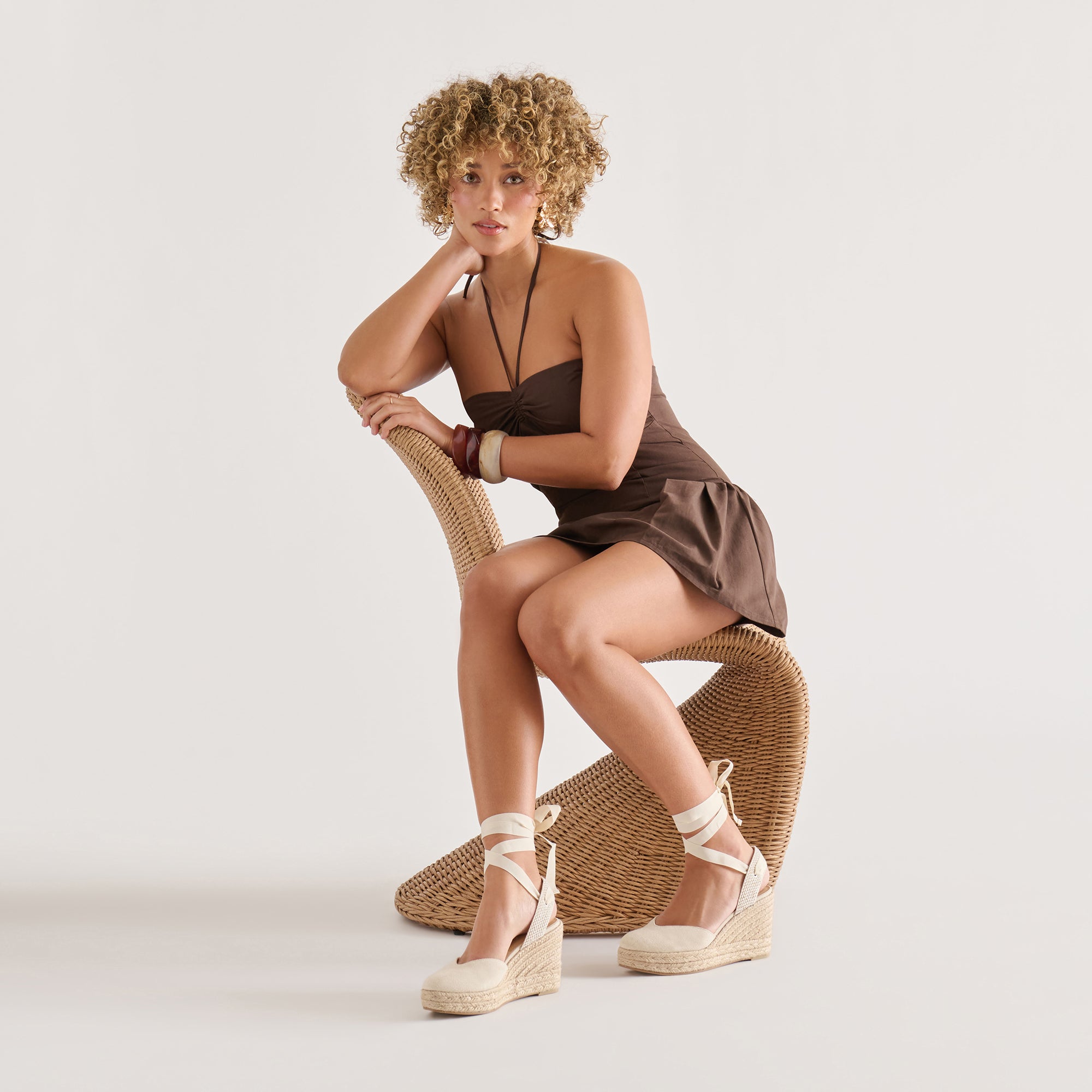 NOURA WEDGES ECRU LINEN - view 4