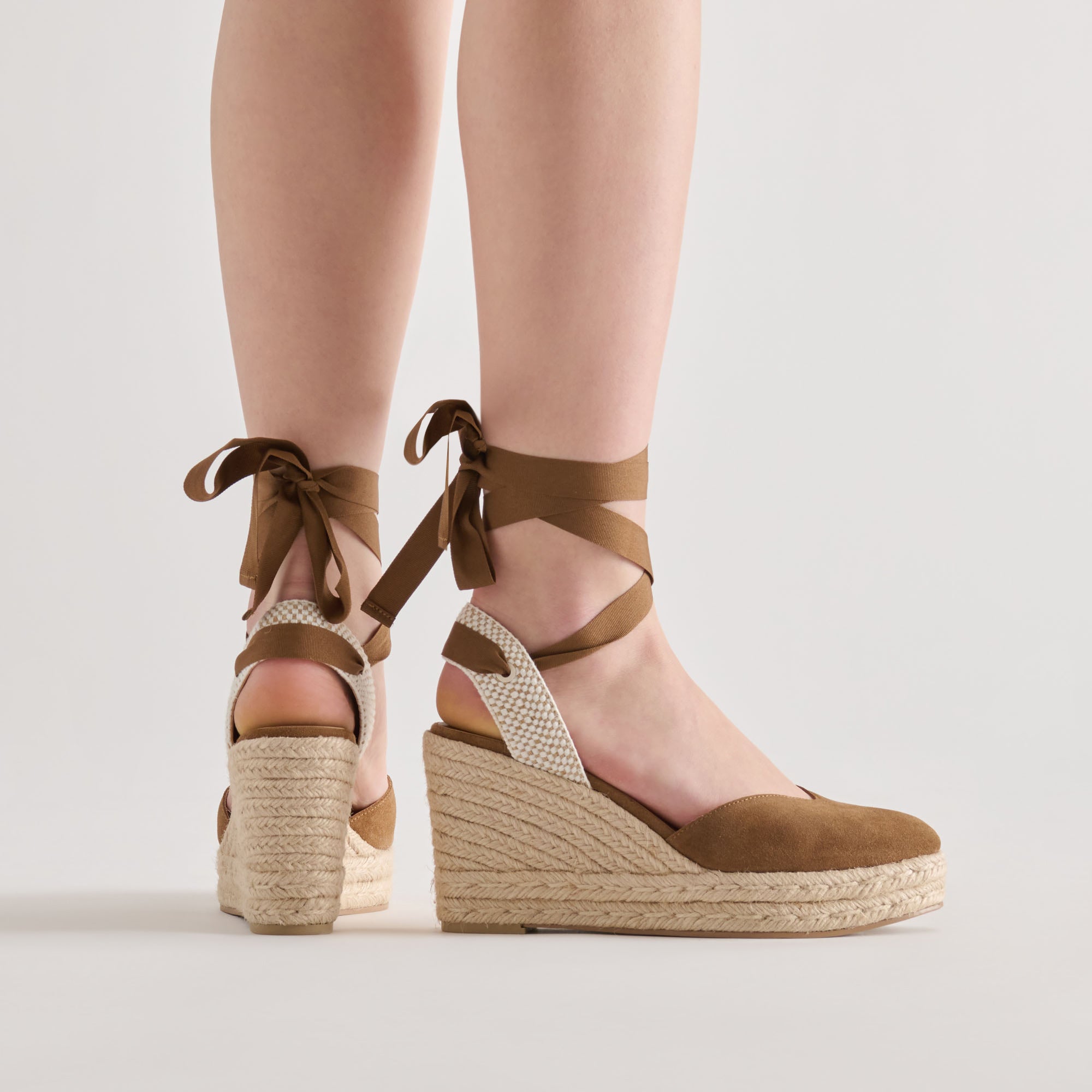 NOURA WEDGES LT BROWN SUEDE - view 2