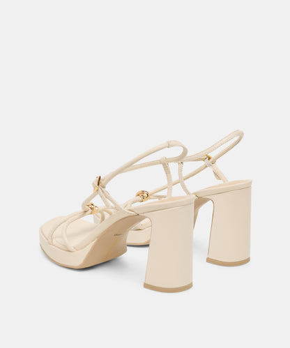 ODETE HEELS CREME LEATHER