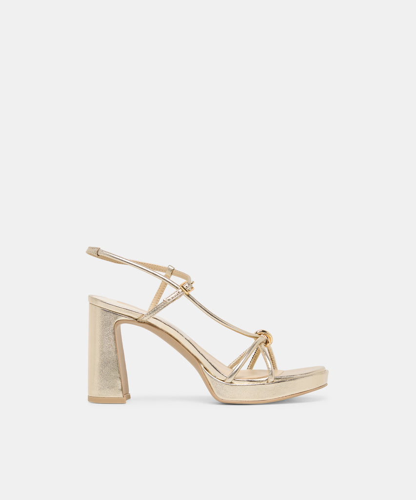 Odete Gold Leather Heels | Dolce Vita